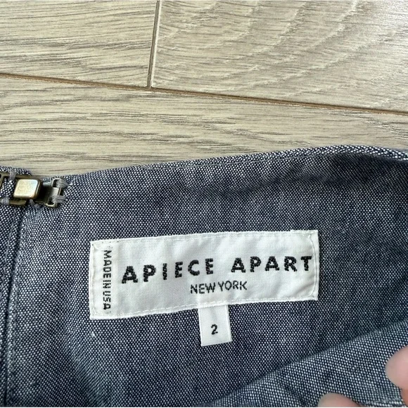 Apiece Apart 100% Cotton Blue Chambray Denim Sleeveless Top - Picture 5 of 12